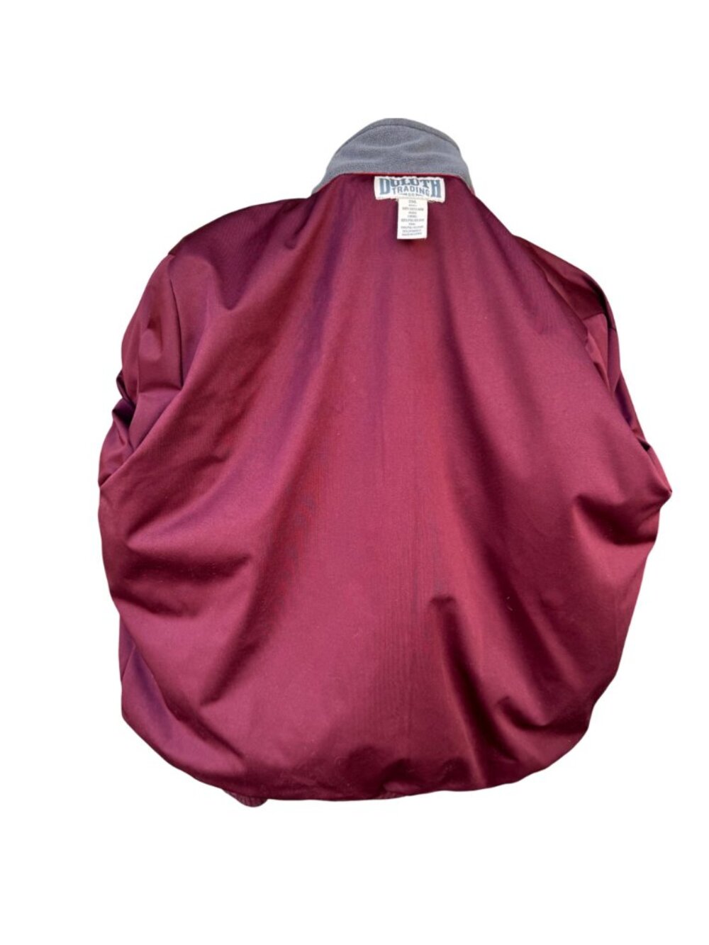 Duluth Trading Mens Shetland Wool Blend Zip-Up Jacket Burgundy 2XL Suede Accents - Picture 12 of 15
